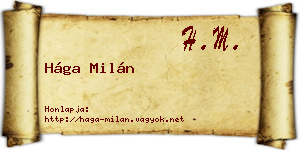Hága Milán névjegykártya